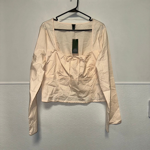 Wild Fable Women’s Long Sleeve Top Beige Size XXL NEW NWT Bell Sleeves Boho - Picture 1 of 12